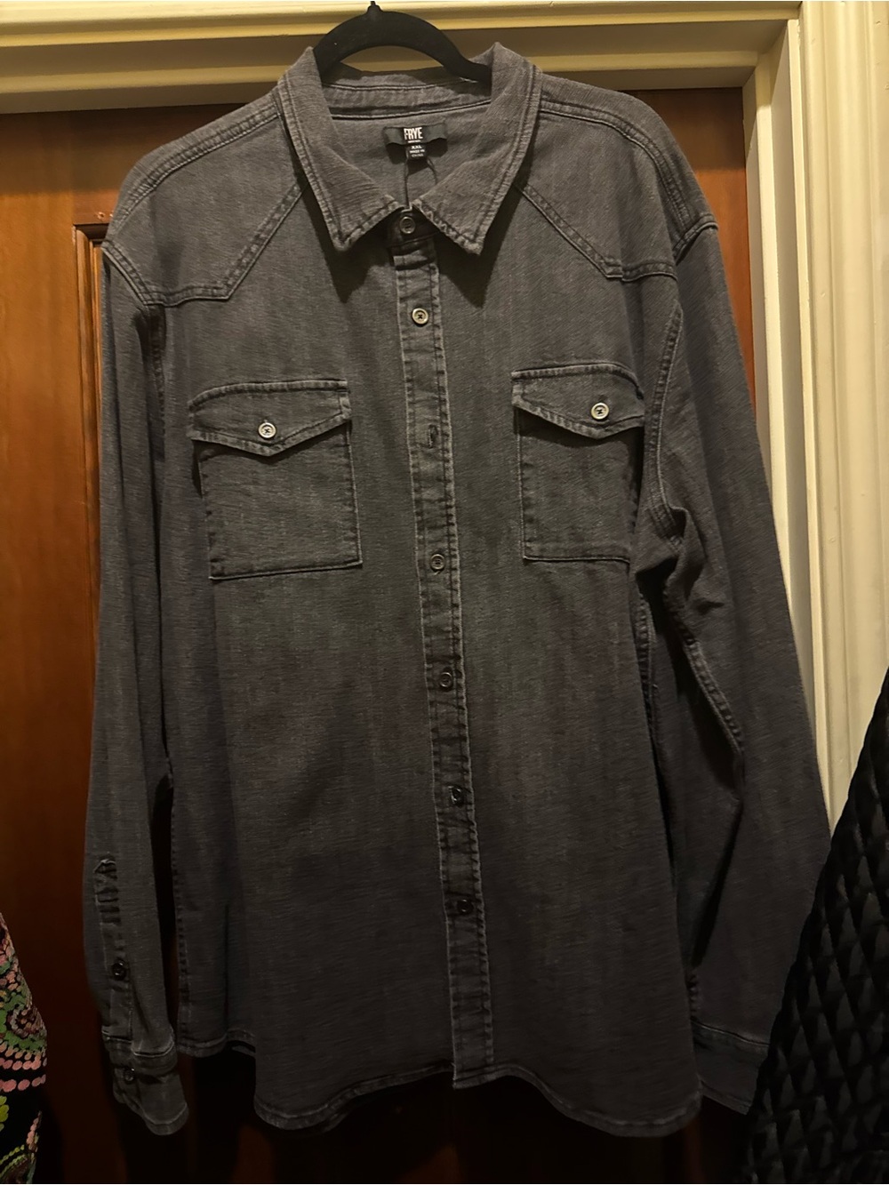 Frye black denim button up dress Size XXL #denim